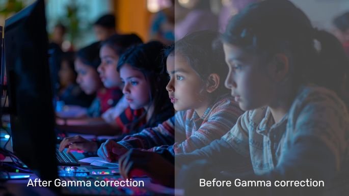 gamma correction before after